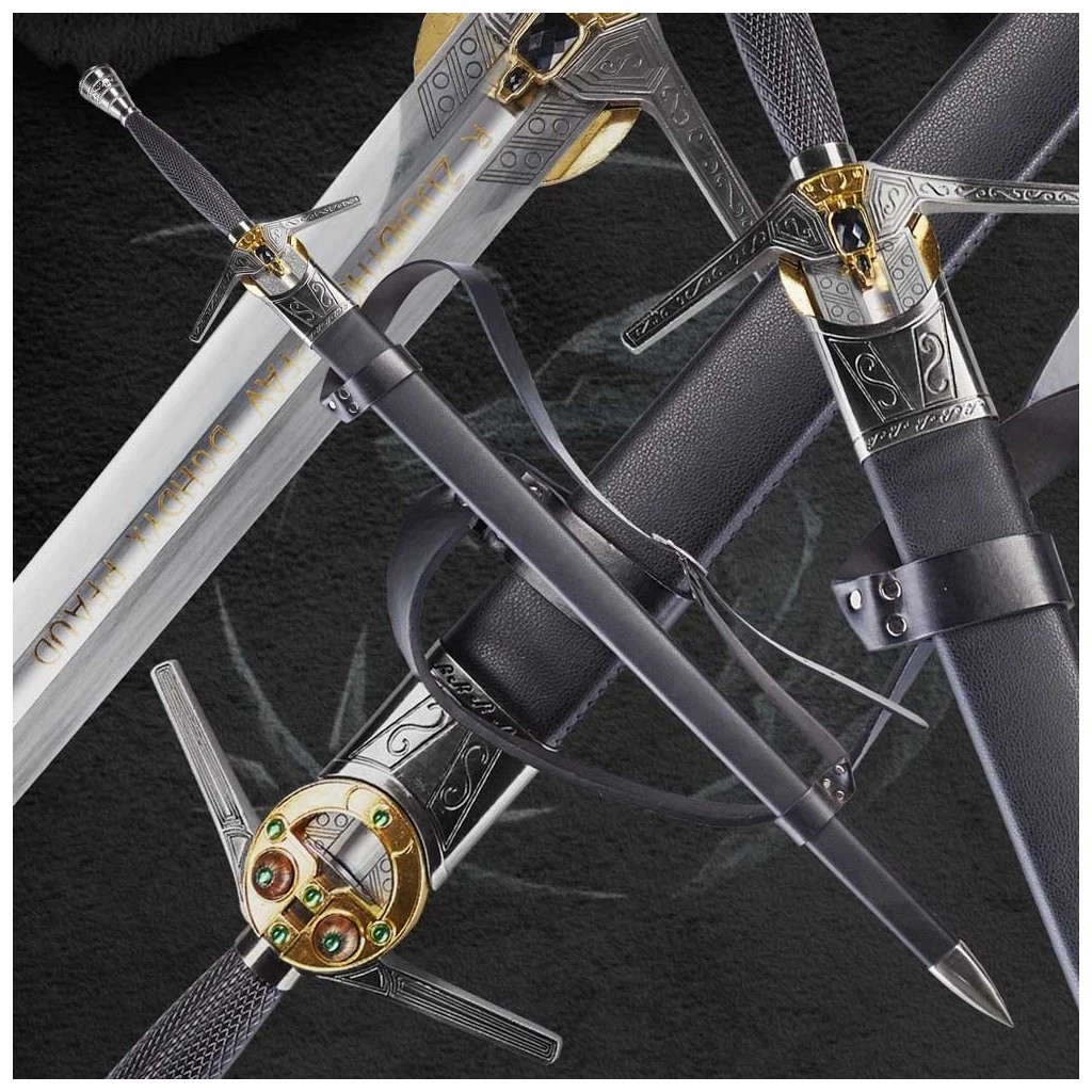 foto Kawashima Sb�ratelsk� replika me�e Geralta z Rivie (Zakl�na�) � neost�en� proveden�, ocel AISI 1095